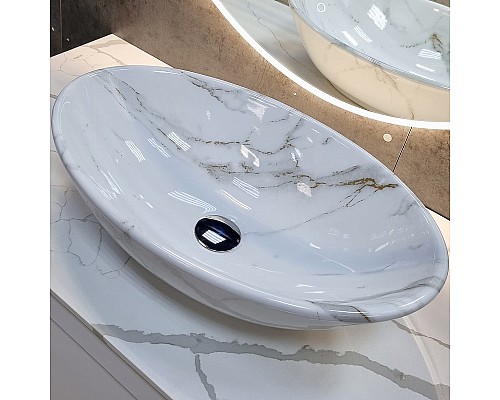 Раковина-чаша CeramaLux 50 D1147-505(340) Белый мрамор