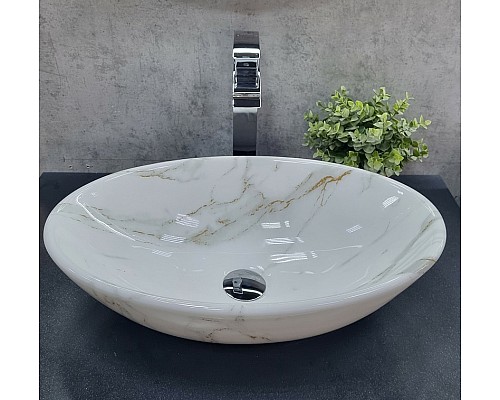 Раковина-чаша CeramaLux 50 D1147-505(340) Белый мрамор