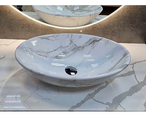 Раковина-чаша CeramaLux 50 D1147-505(340) Белый мрамор