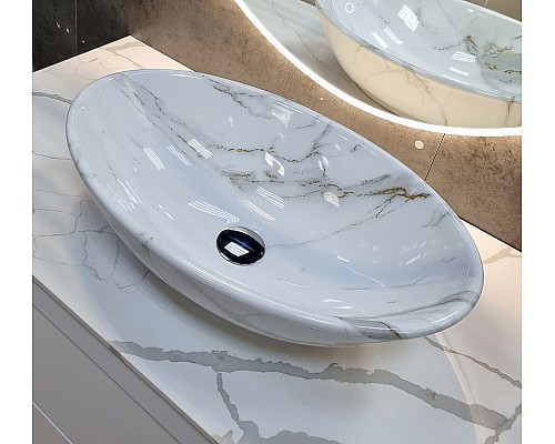 Раковина-чаша CeramaLux 50 D1147-505(340) Белый мрамор