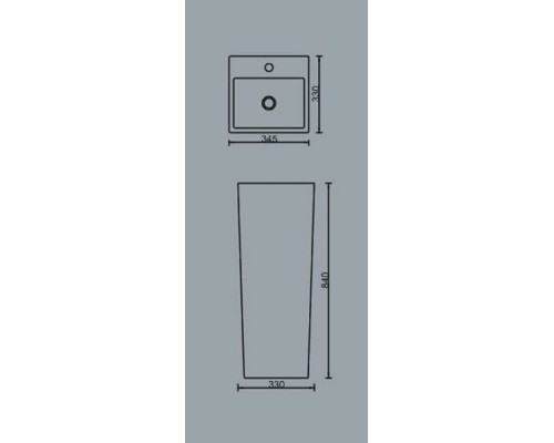 Раковина керамическая напольная моноблок SantiLine SL-4010