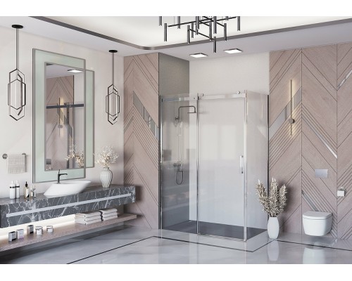 Душевая стенка Ambassador Benefit 100 100HX профиль Хром стекло прозрачное