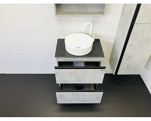 Тумба с раковиной Comforty Эдинбург 60-2 00-00005701 подвесная Бетон светлый