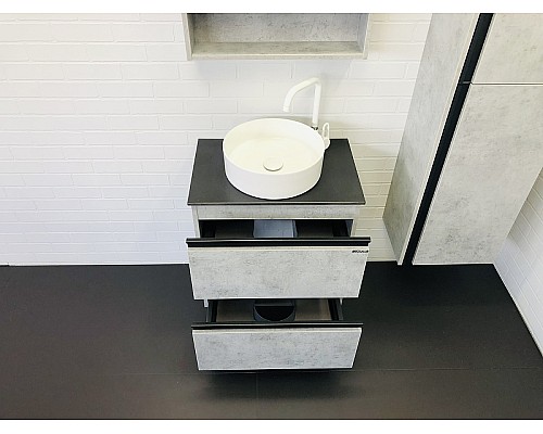 Тумба с раковиной Comforty Эдинбург 60-2 00-00005701 подвесная Бетон светлый