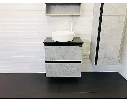 Тумба с раковиной Comforty Эдинбург 60-2 00-00005701 подвесная Бетон светлый