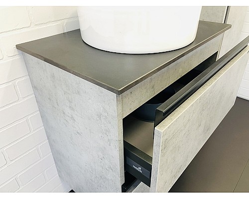 Тумба с раковиной Comforty Эдинбург 60-2 00-00005701 подвесная Бетон светлый