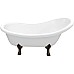 Ванна из искусственного камня Castone Даллас King 175x80 Белая ножки Бронза