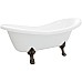 Ванна из искусственного камня Castone Даллас King 175x80 Белая ножки Бронза