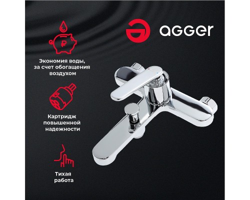 Смеситель для ванны Agger Beauty Хром