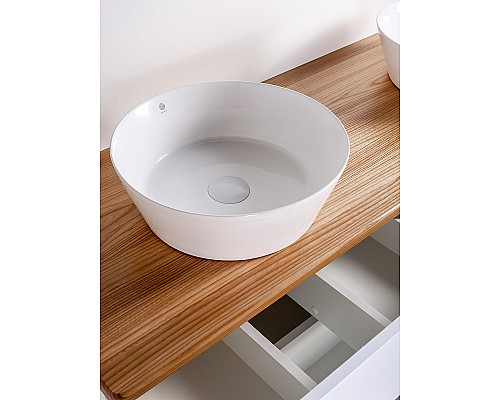 Тумба с раковиной Orange Otto 130 Ot-130TuWOOD+B08-360W подвесная Белая Ясень