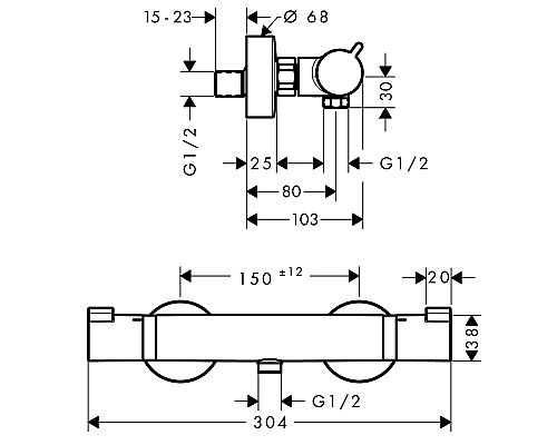 Термостат для душа Hansgrohe AXOR белый матовый 13116700