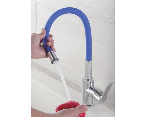 Смеситель для кухни Haiba HB70112-4 Хром Синий