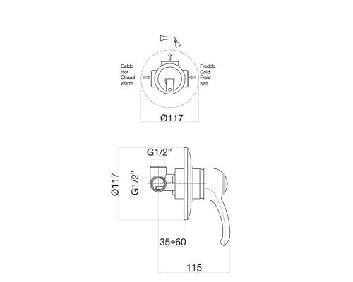 Смеситель для душа Fiore Jafar 47CR5130 Хром