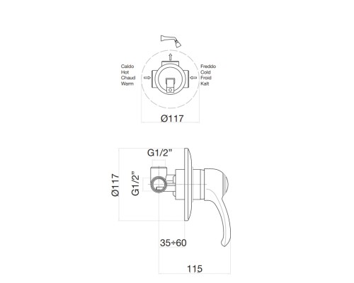 Смеситель для душа Fiore Jafar 47CR5130 Хром