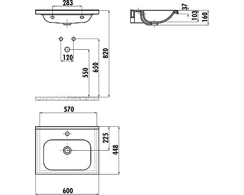 Раковина Creavit Ideal 60 ID060-00CB00E-0000 Белая