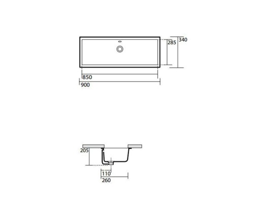Раковина 90 см Kerasan Slim 23001