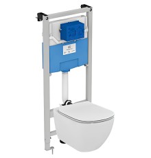 Комплект унитаза с инсталляцией Ideal Standard Tesi с сиденьем Микролифт