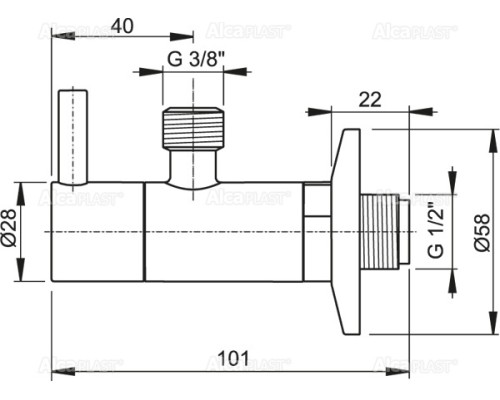 Угловой вентиль Alcaplast ARV001 Хром