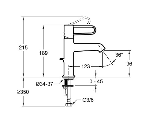 Смеситель для раковины Jacob Delafon Odeon Rive Gauche E21028-00-CP Хром Белый