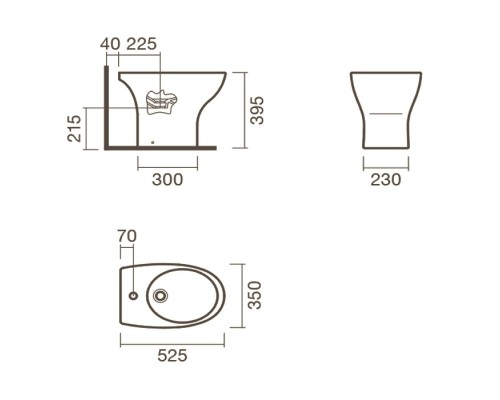 Биде Sanitana Pop S10076334900000 Белое