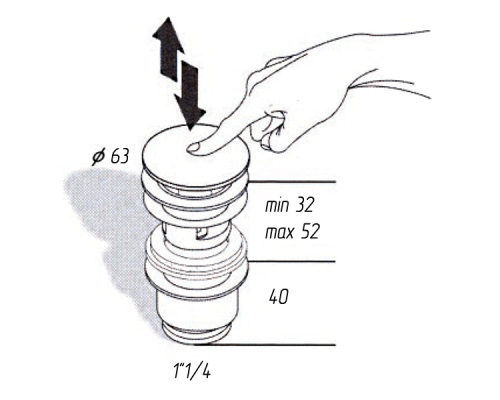 Донный клапан Migliore Ricambi 17964 click-clack Медь