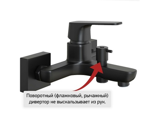 Смеситель для ванны Paini Bari Черный матовый