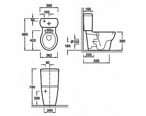 Бачок Jacob Delafon E1558-00
