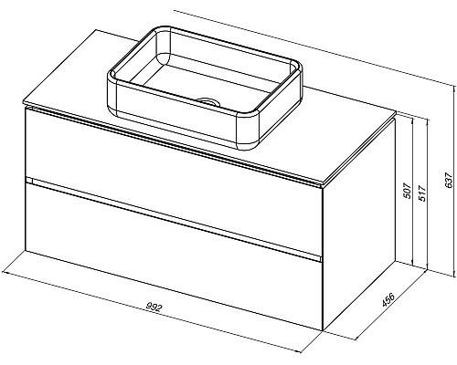 Тумба под раковину Allen Brau Infinity 100 1.21003.WM подвесная Белая матовая