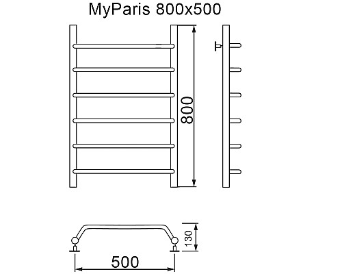 Полотенцесушитель MYFREA My Paris 80/50 Полотенцесушитель MYFREA My Paris 80/50
