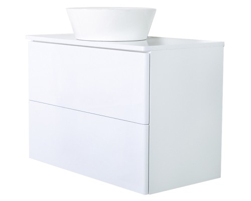 Тумба с раковиной Orange Otto 75 Ot-75TuMDF+B08-360W подвесная Белый глянец