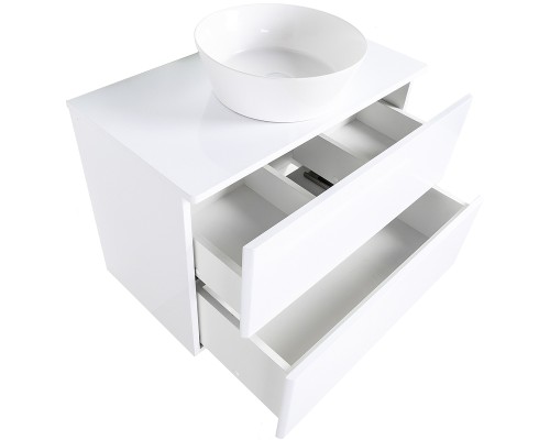 Тумба с раковиной Orange Otto 75 Ot-75TuMDF+B08-360W подвесная Белый глянец