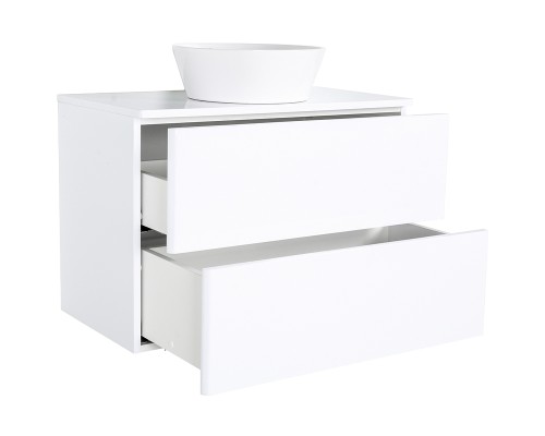 Тумба с раковиной Orange Otto 75 Ot-75TuMDF+B08-360W подвесная Белый глянец