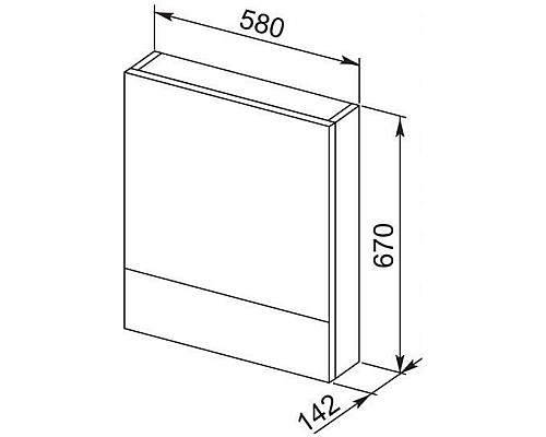 Зеркало-шкаф Aquanet Нота 58 светлый дуб