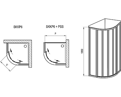 Душевой уголок Ravak Supernova SKKP6-90 90x90 3207O10211 Белый витраж пластик Pearl