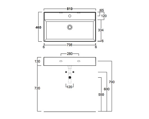 Раковина Simas Agile 81 AG81 bi*1 Белая
