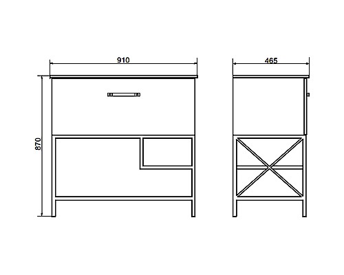 Тумба с раковиной Comforty Бредфорд 90 00-00009955 Белый глянец