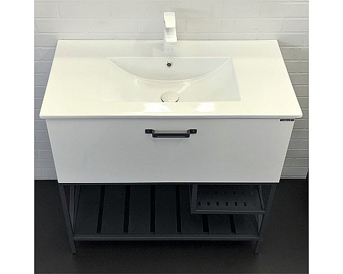 Тумба с раковиной Comforty Бредфорд 90 00-00009955 Белый глянец