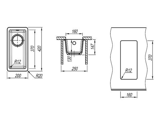 Кухонная мойка Florentina Вега-160 22.300.00160.107 Песочная