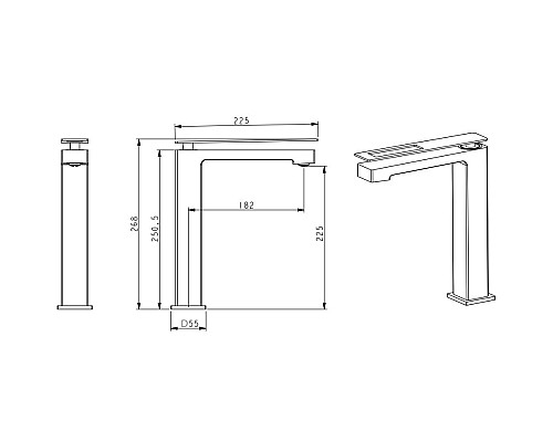 Смеситель для раковины Boheme Q 142-WG.2 Белый Золото