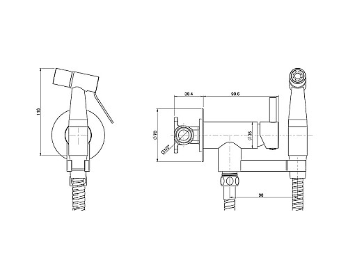 Гигиенический душ со смесителем Paini Isola ISCR442 Хром