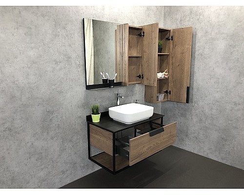 Зеркало со шкафом Comforty Кельн 90 00004147987 Дуб темный