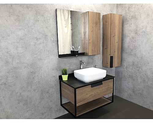 Зеркало со шкафом Comforty Кельн 90 00004147987 Дуб темный