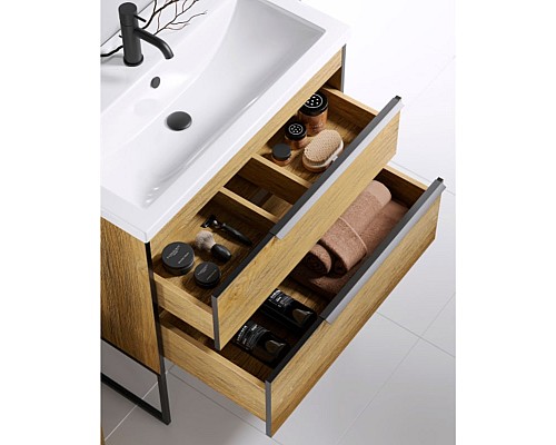 Тумба под раковину Aqwella Fargo 80 FRG0108DB Дуб балтийский