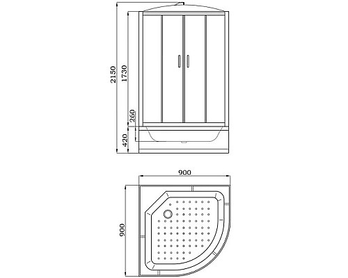 Душевая кабина Parly Classic Эконом 90x90 EC921 без гидромассажа
