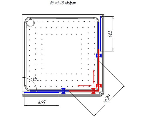 Душевой уголок Radomir 110x110 1-09-1-0-0-1200 профиль Белый стекло прозрачное