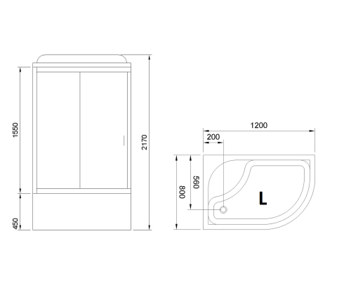 Душевая кабина Royal Bath BK 120x80 без гидромассажа