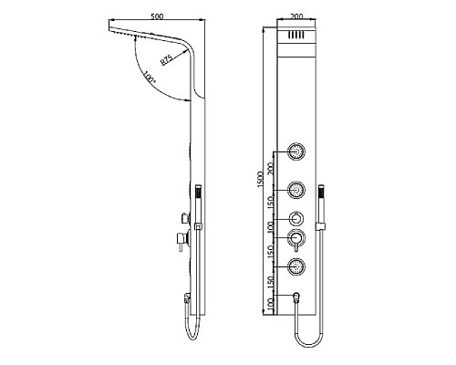 Душевая панель RGW Shower Panels SP-04 B21140104-04 Черный Душевая панель RGW Shower Panels SP-04 B21140104-04 Черный