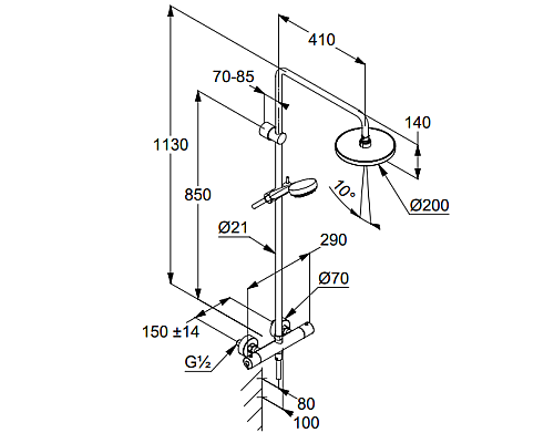 Душевая система Kludi Logo 6809405-00 с термостатом Хром