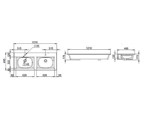 Раковина мебельная AM.PM Spirit 2.0 M70AWCD1202WG 1200 мм Раковина мебельная AM.PM Spirit 2.0 M70AWCD1202WG 1200 мм