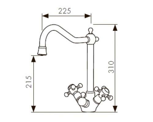 Смеситель для кухонной мойки KAISER Carlson Style 44333